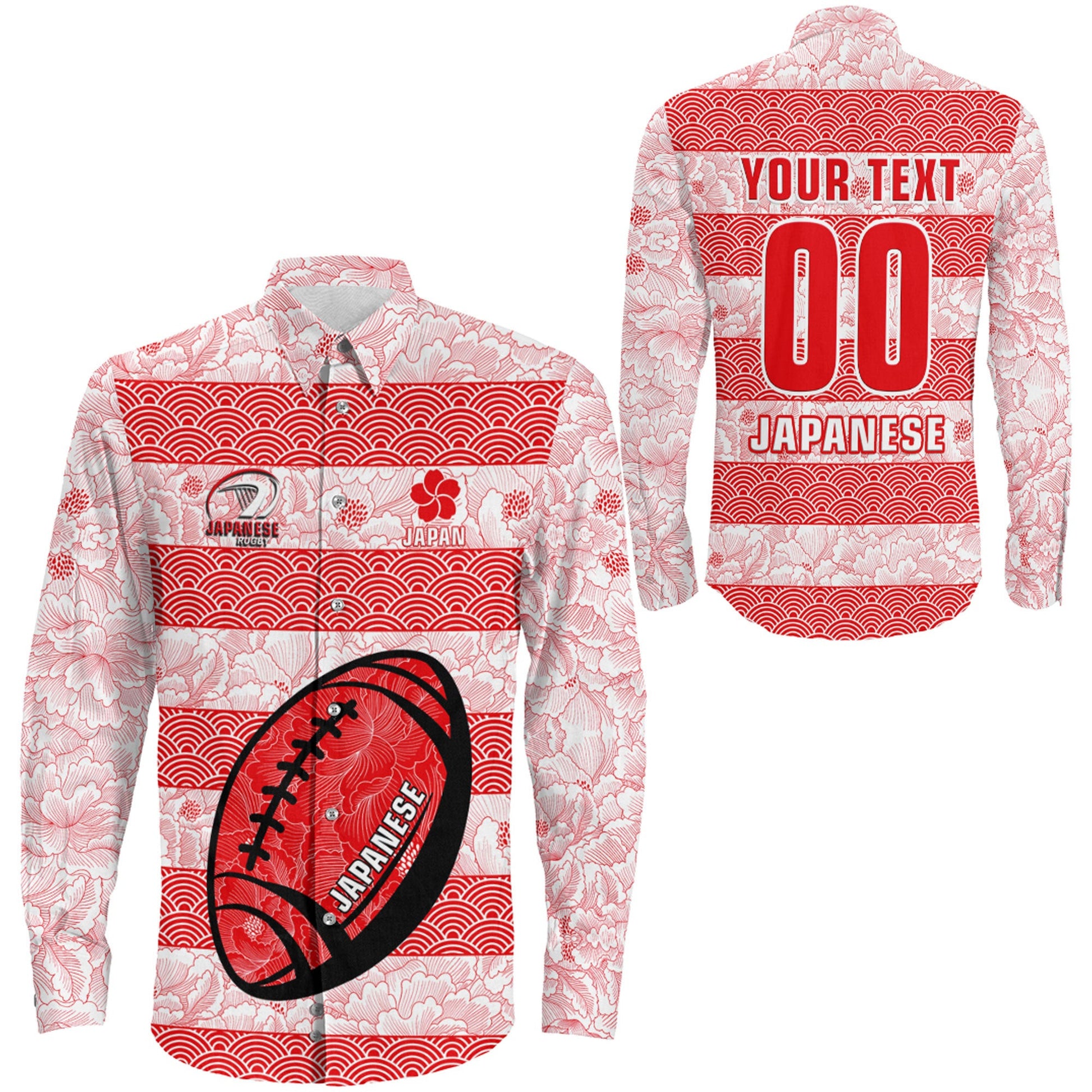 Long Sleeve Button Shirt Custom Japanese Rugby Style