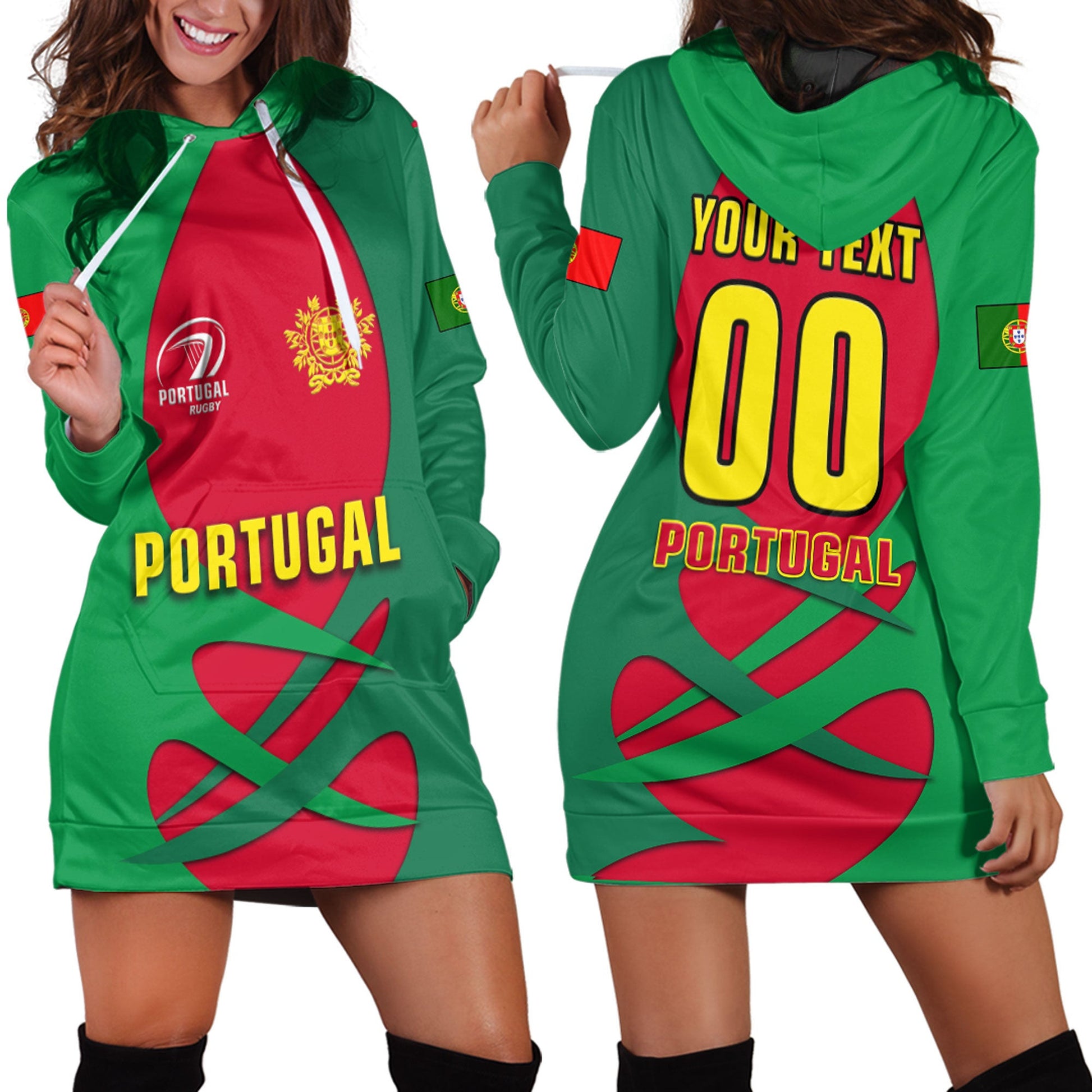 Hoodie Dress Custom Portugal Rugby Style