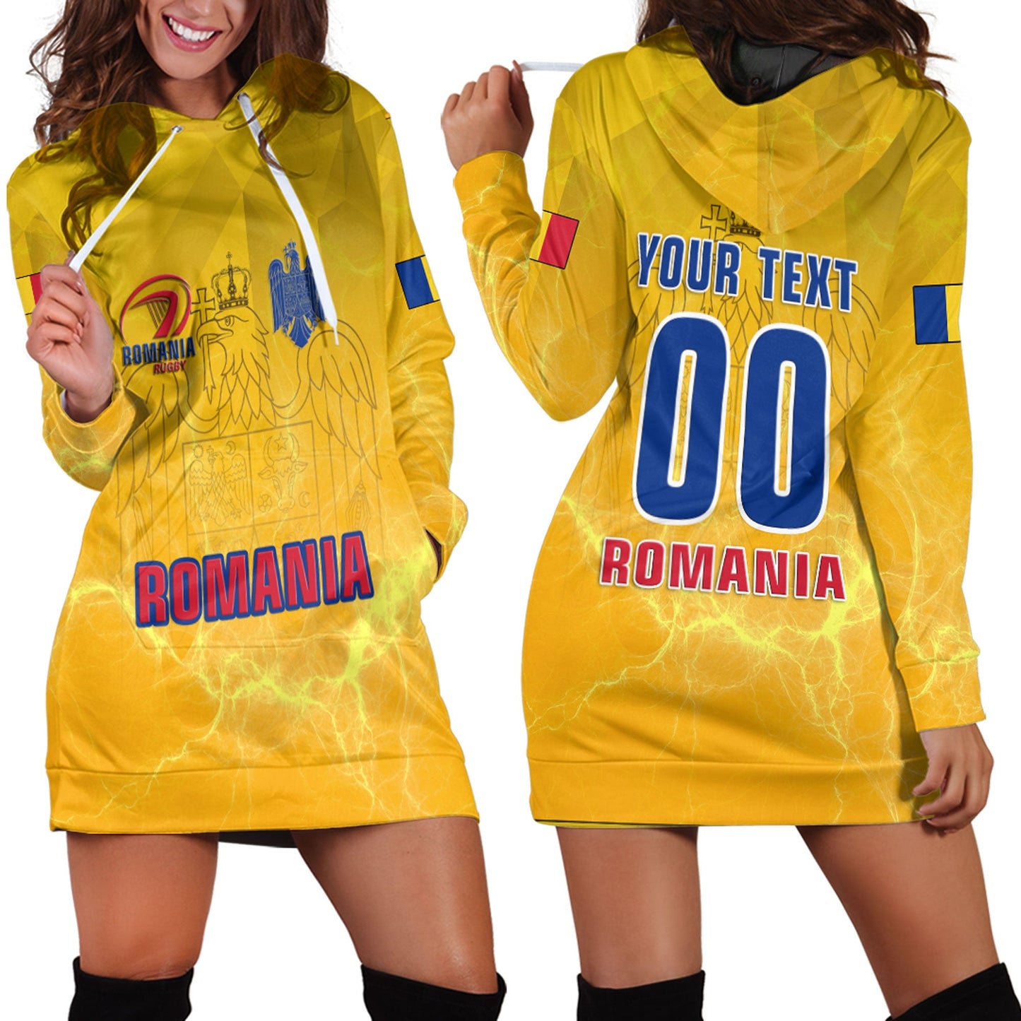 Hoodie Dress Custom Romania Rugby Style