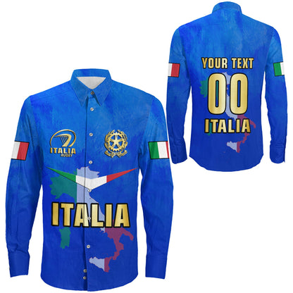 Long Sleeve Button Shirt Custom Italy Rugby Style