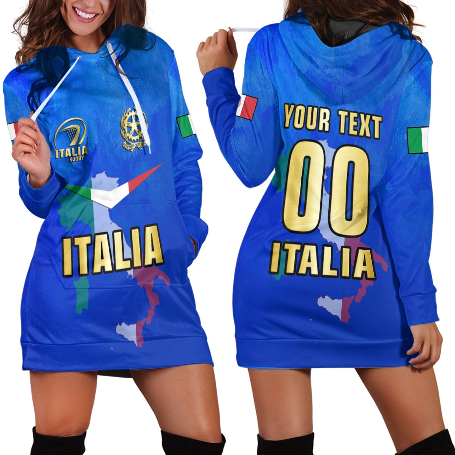 Hoodie Dress Custom Italy Rugby Style