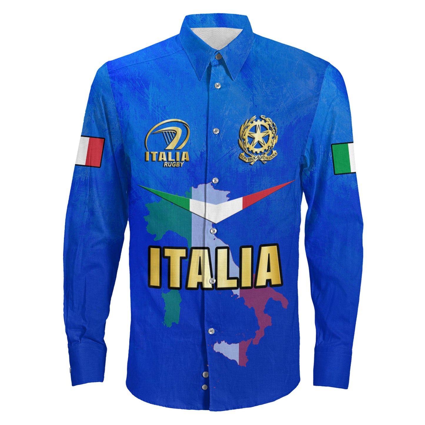 Long Sleeve Button Shirt Custom Italy Rugby Style