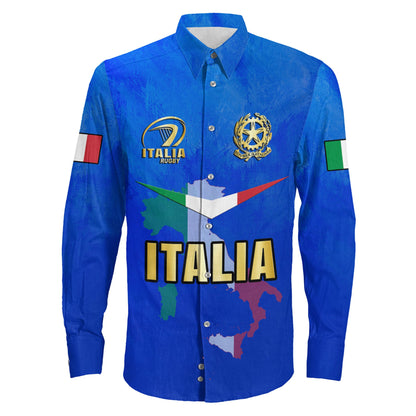 Long Sleeve Button Shirt Custom Italy Rugby Style