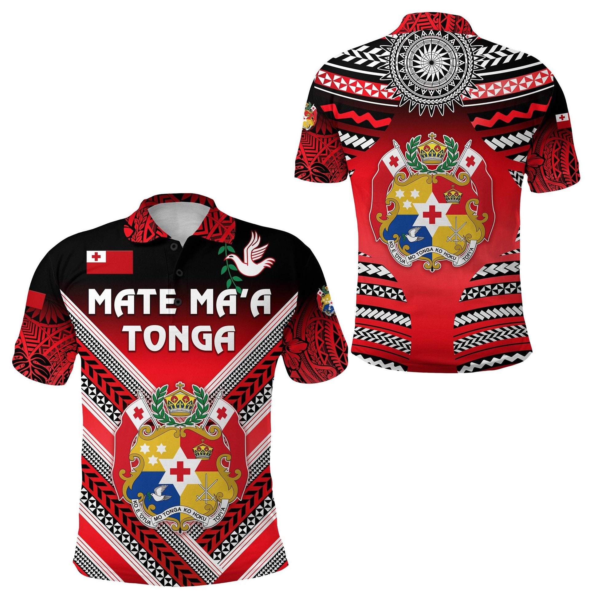 Mate Ma'a Tonga Rugby Polo Shirt Polynesian Creative Style