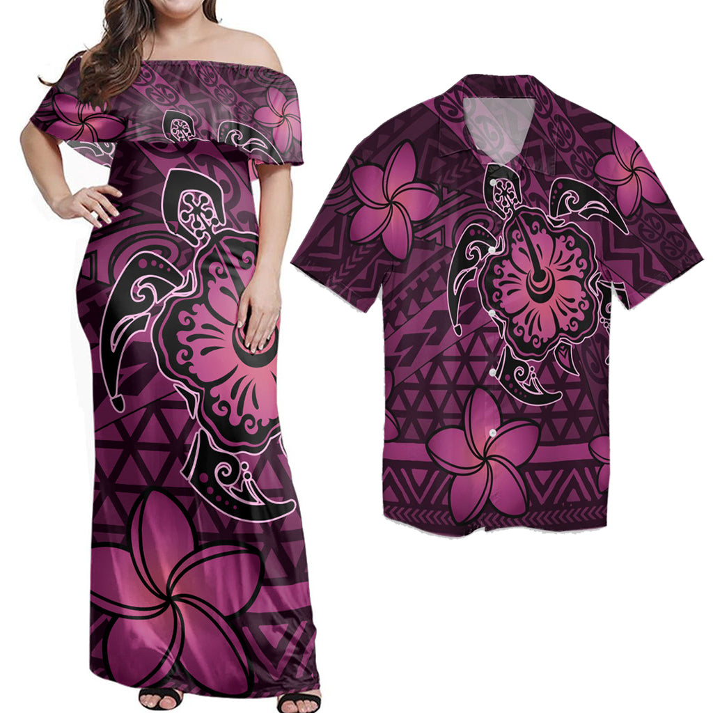 Hawaii Couple Outfits Hawaii Mix Polynesian Turtle Plumeria Nick Style Pink
