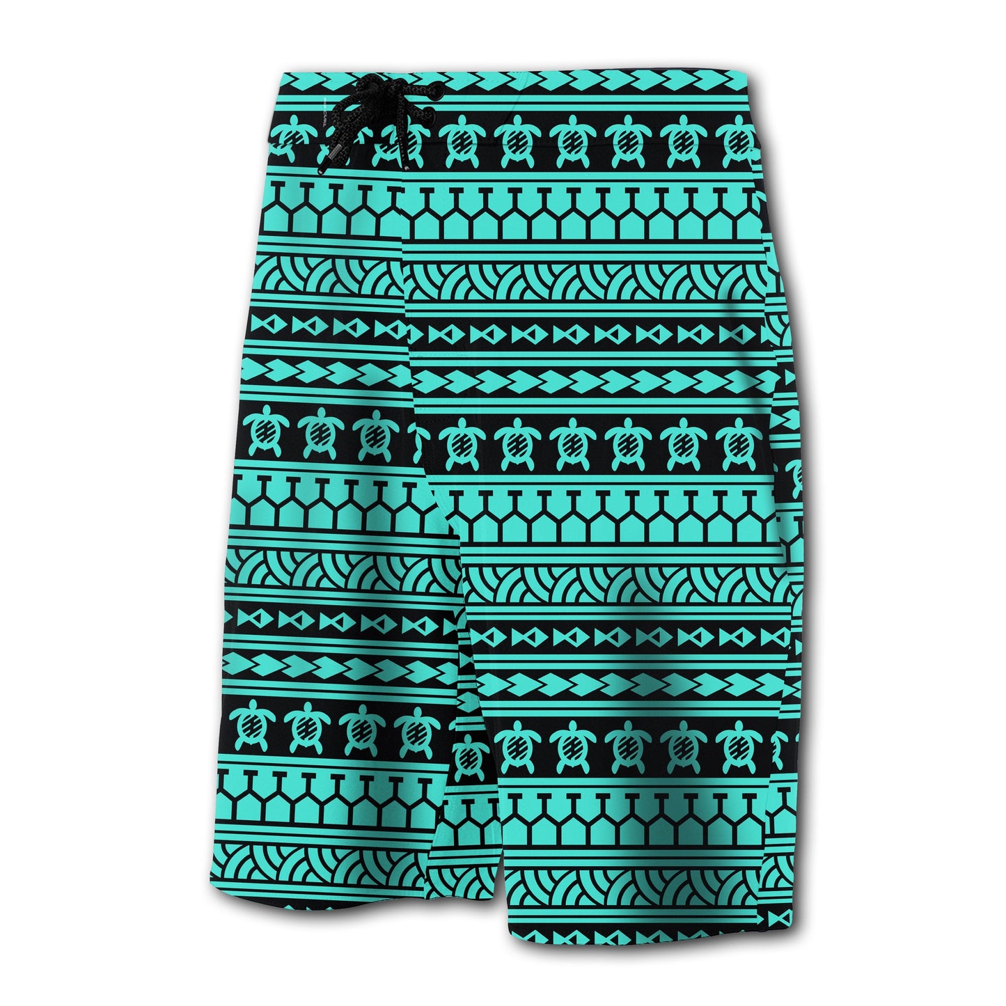 Hawaii Polynesian Tattoo Tribal Board Shorts Turquoise