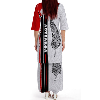 New Zealand Aotearoa Matching Outfit For Couple NZ Curve Style Dress And Hawaiian Shirt