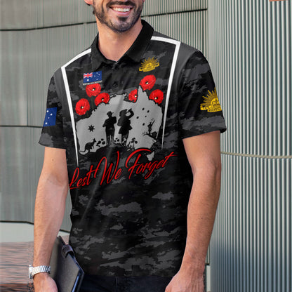 Anzac Day Polo Shirt Australia Anzac Day Serving Our Country Lest We Forget