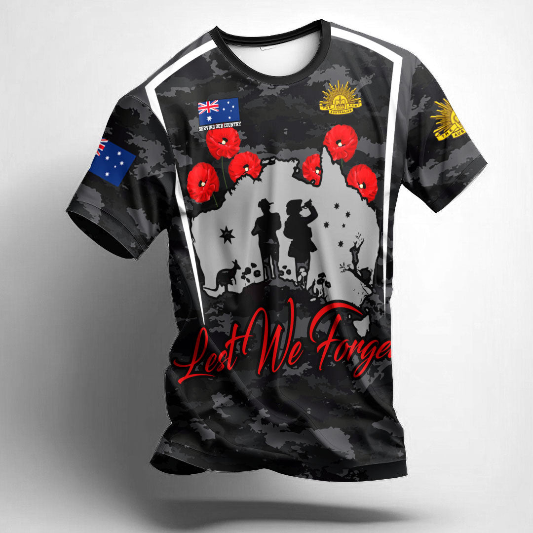 Anzac Day T Shirt Australia Anzac Day Serving Our Country Lest We Forget