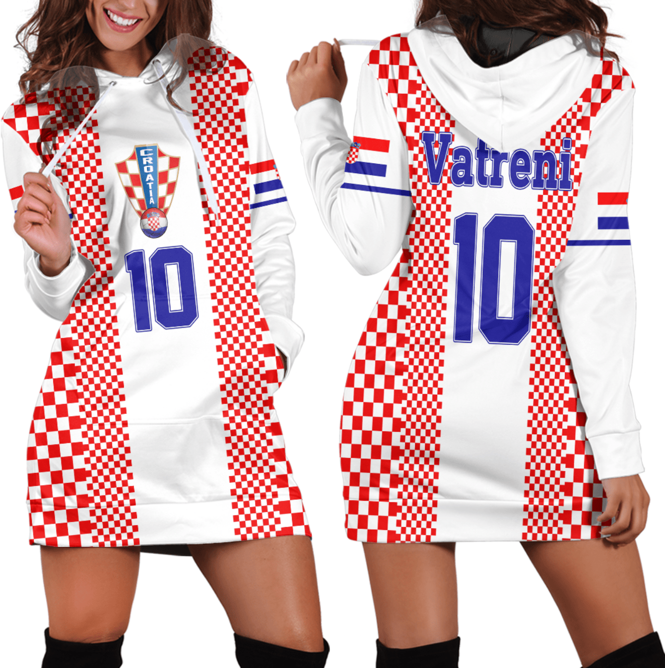 Custom Clothing Croatia Vatreni Football Hoodie Dress