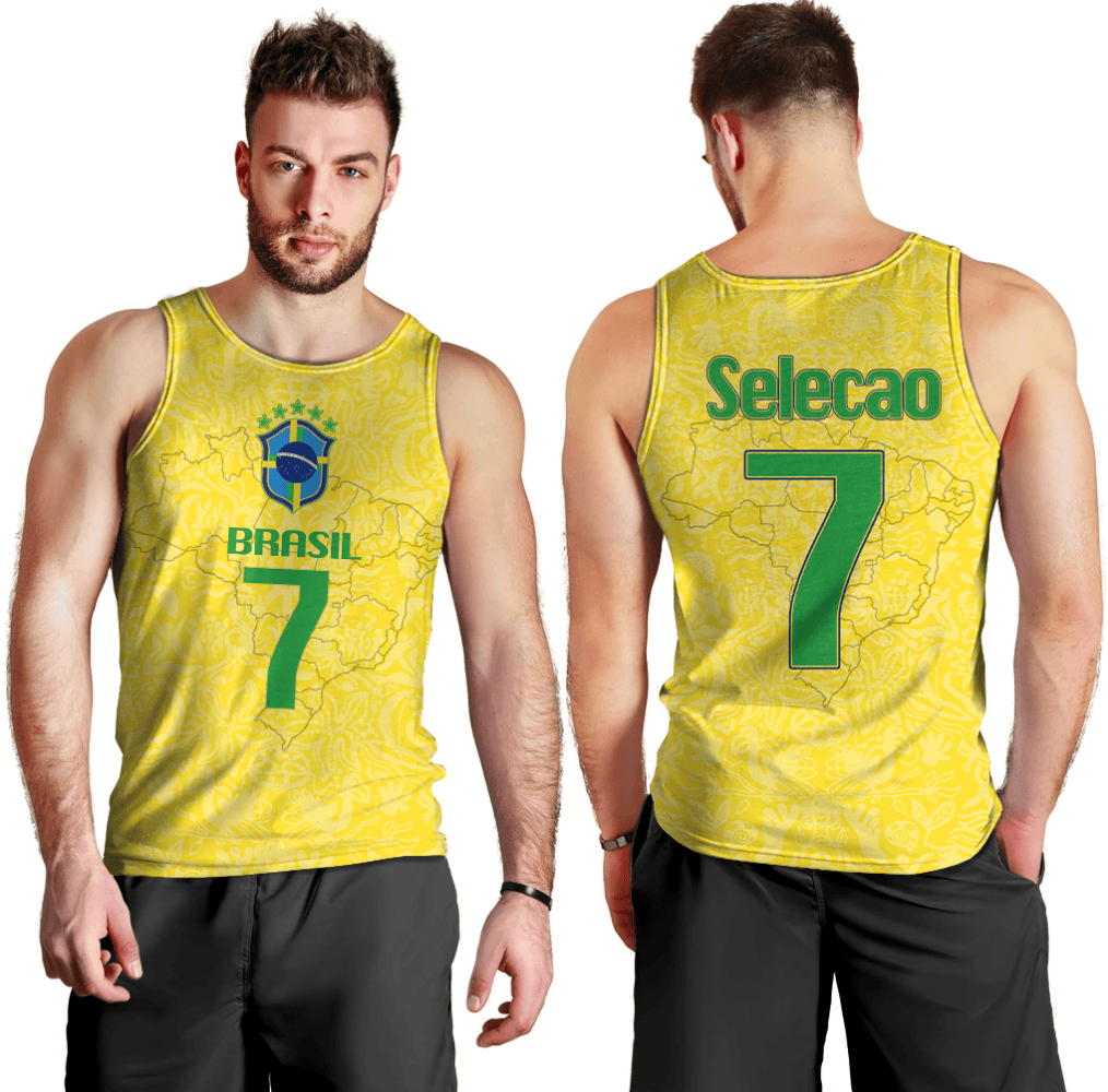 Custom Tank Top Brazil Selecao Football