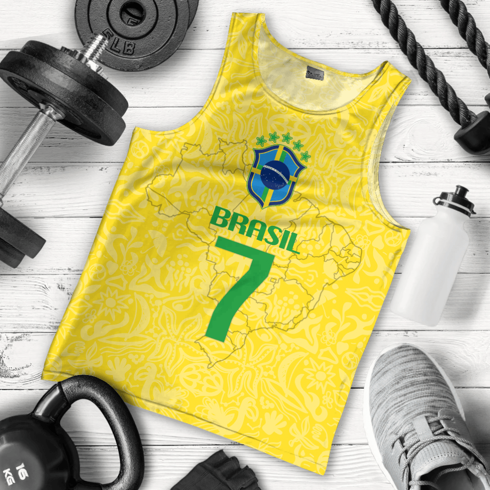 Custom Tank Top Brazil Selecao Football