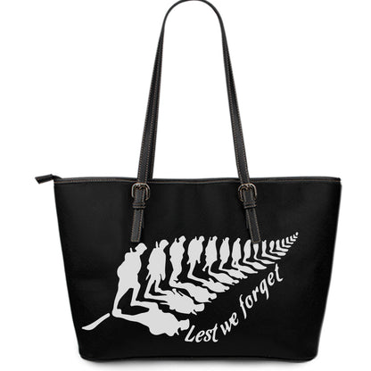 Anzac Day Handbag Anzac Silver Fern Leather Tote Bag