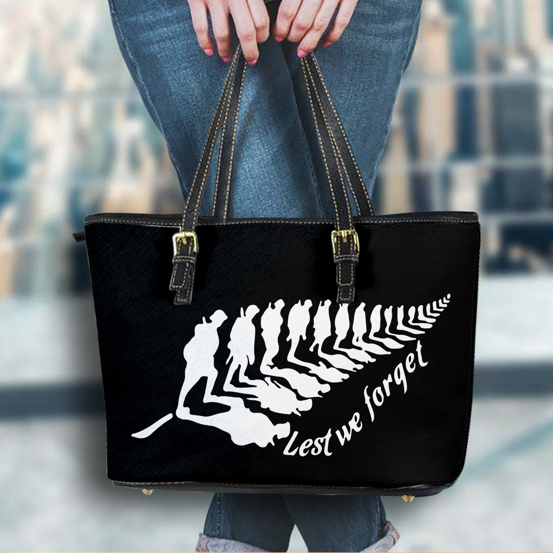 Anzac Day Handbag Anzac Silver Fern Leather Tote Bag