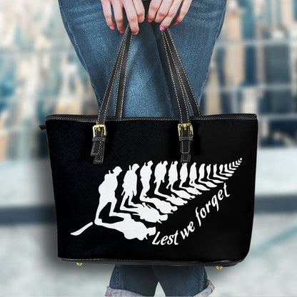 Anzac Day Handbag Anzac Silver Fern Leather Tote Bag