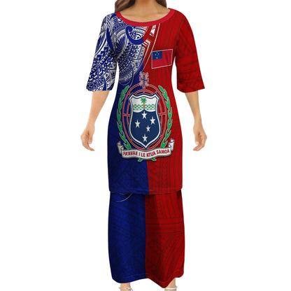 Samoa Coat Of Arms Matching Polynesian Tribal Pattern Half Style Dress And Hawaiian Shirt For Him Her
