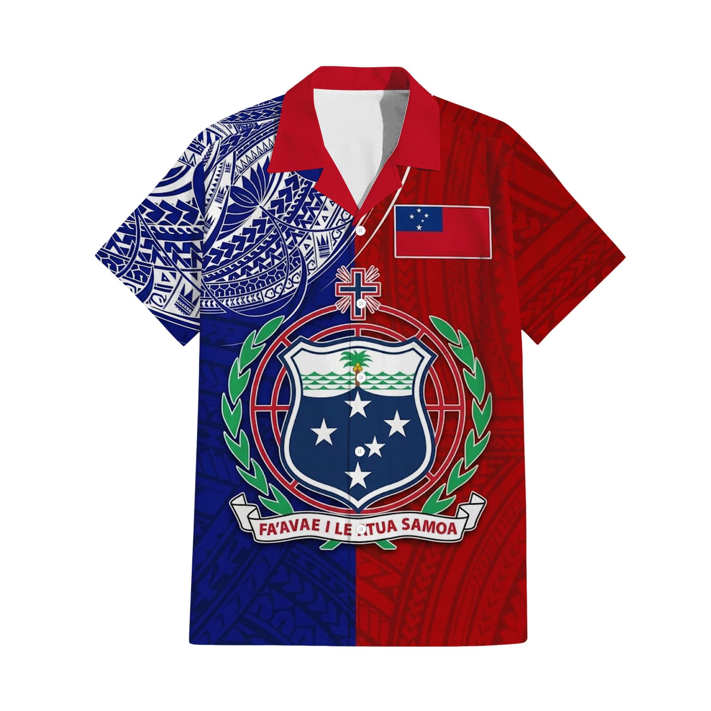 Samoa Coat Of Arms Matching Polynesian Tribal Pattern Half Style Dress And Hawaiian Shirt For Him Her