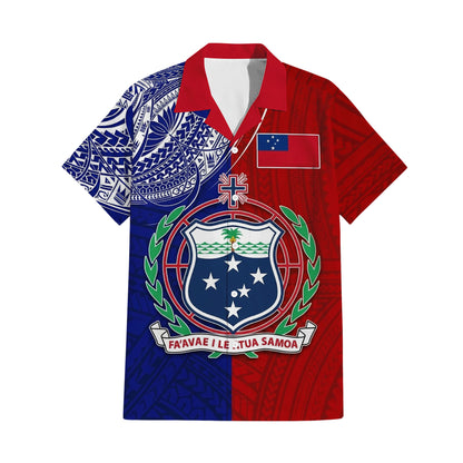 Samoa Coat Of Arms Matching Polynesian Tribal Pattern Half Style Dress And Hawaiian Shirt For Him Her