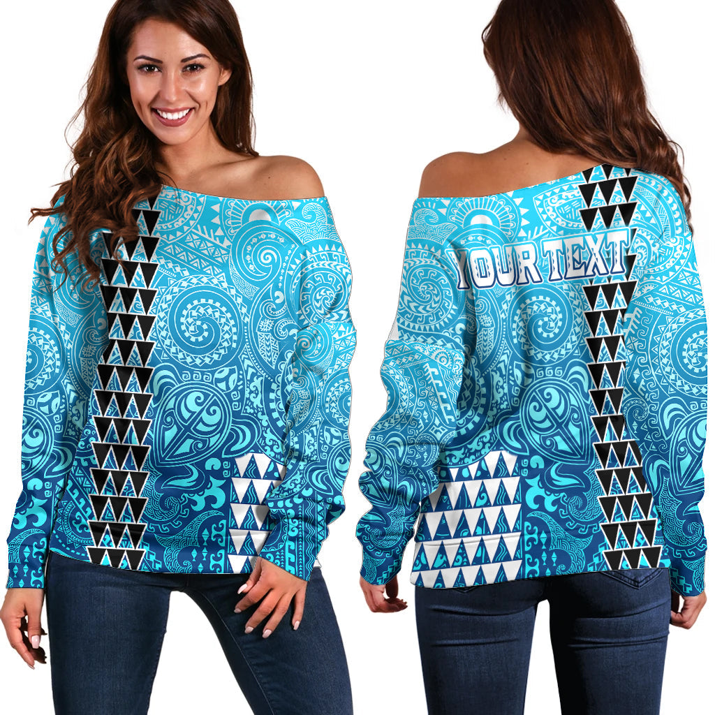 (Custom Personalised) Hawaii Tribal Kakau Off Shoulder Sweater
