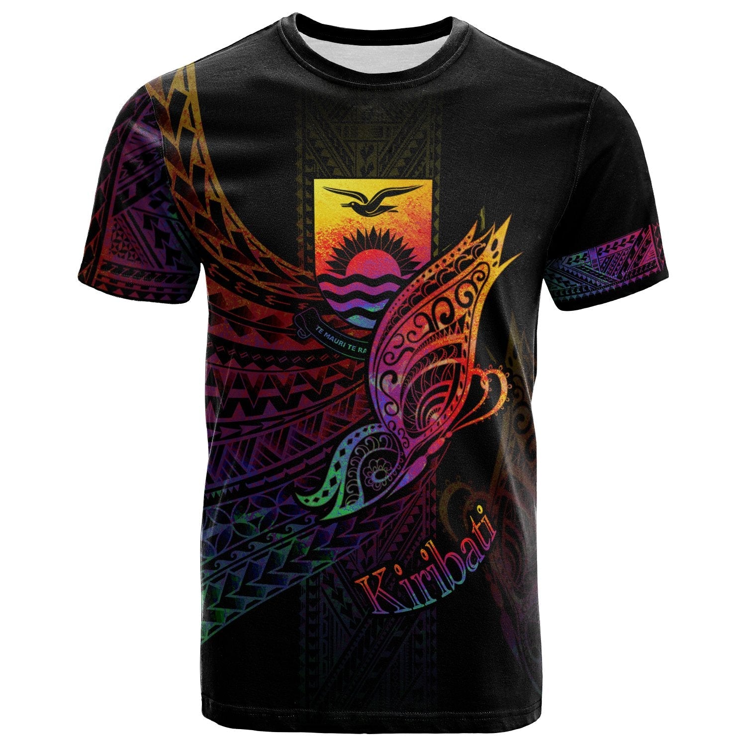 Kiribati T Shirt Butterfly Polynesian Style