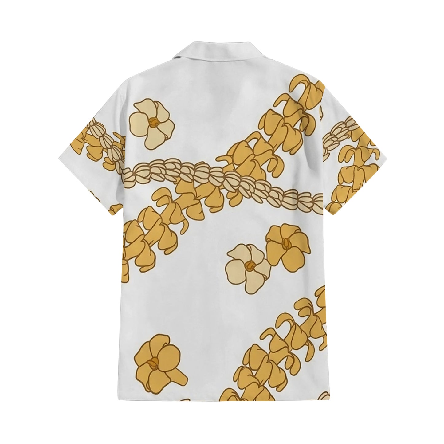 Puakenikeni Pikake Lei Curve Lei Yellow Flower Matching Outfit For Couple Island White Puletasi Dress And Shirt