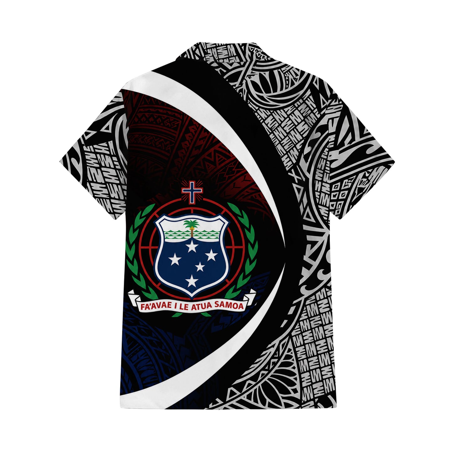 Samoa Coat Of Arms Matching Polynesian Tribal Pattern Curve Style Black Dress And Hawaiian Shirt For Him Her