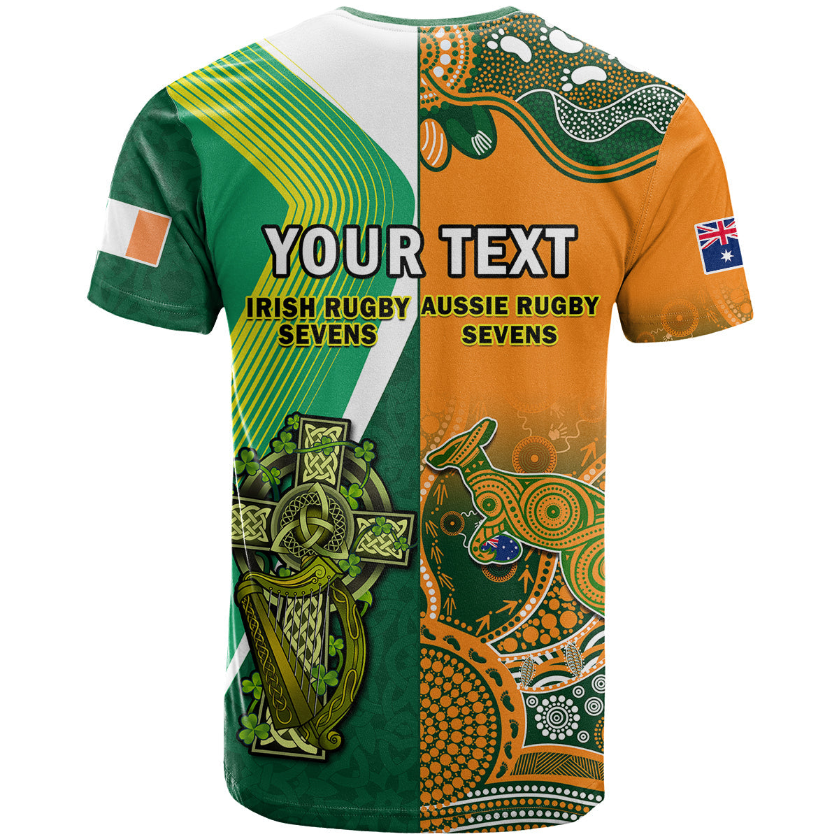 Custom Ireland and Australia Rugby Sevens Irish Sevens Mix Aussie Sevens T Shirt