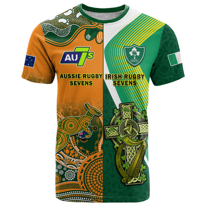 Custom Ireland and Australia Rugby Sevens Irish Sevens Mix Aussie Sevens T Shirt