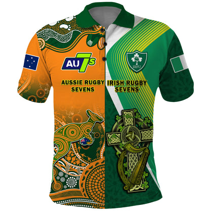 Custom Ireland and Australia Rugby Sevens Irish Sevens Mix Aussie Sevens Polo Shirt
