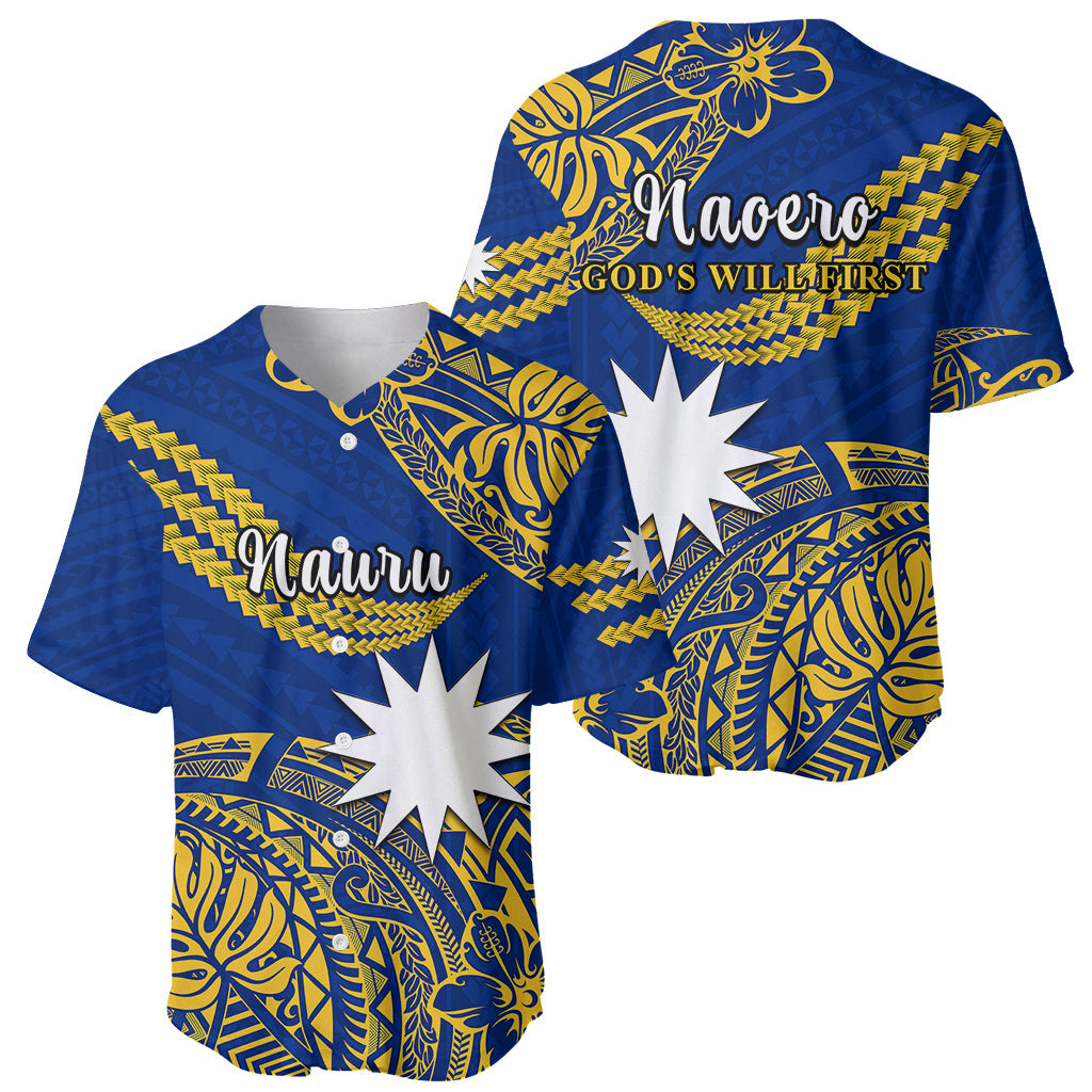 Nauru Polynesian Hibiscus Naoero Flag Color Baseball Jersey