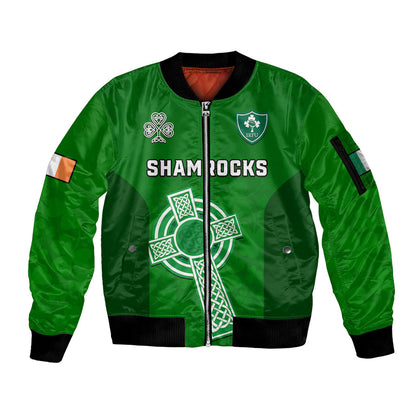 Ireland Rugby Go Shamrocks Sleeve Zip Bomber Jacket
