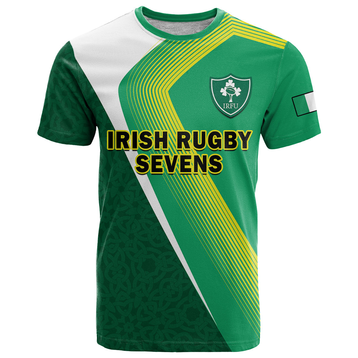 Custom Ireland Rugby 7s Celtic Cross Shamrock T Shirt