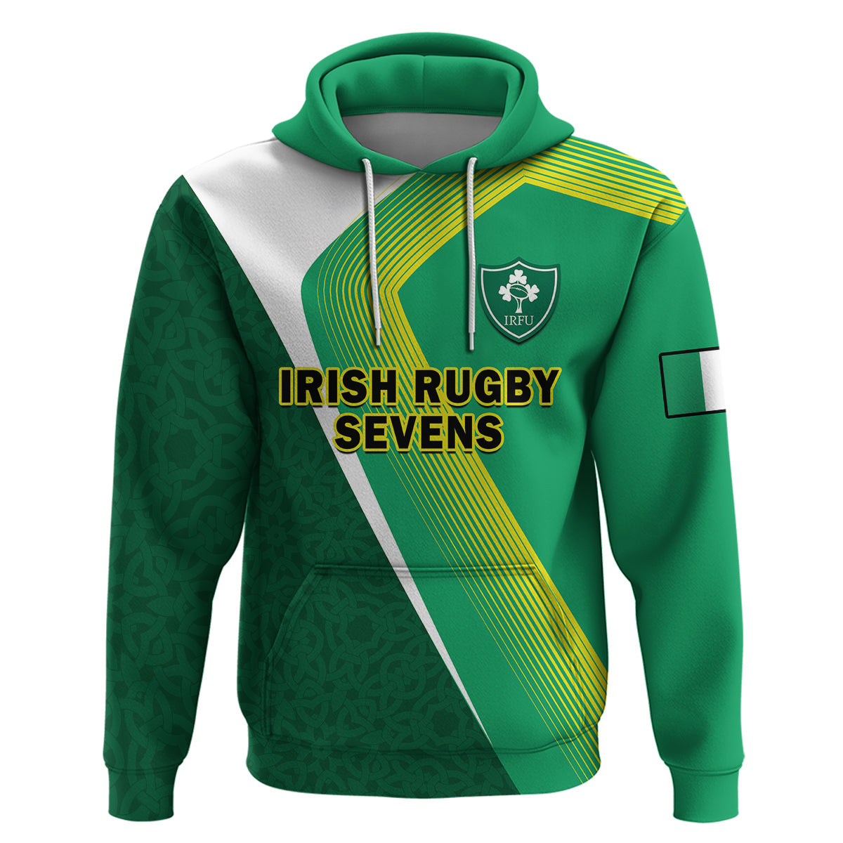 Custom Ireland Rugby 7s Celtic Cross Shamrock Hoodie