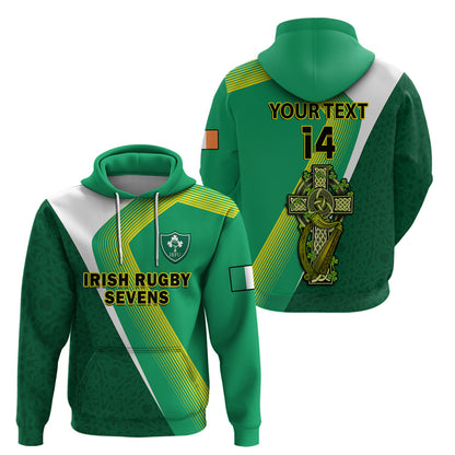 Custom Ireland Rugby 7s Celtic Cross Shamrock Hoodie