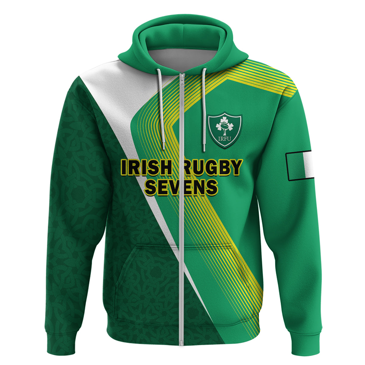 Ireland Rugby 7s Celtic Cross Shamrock Hoodie