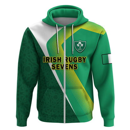 Ireland Rugby 7s Celtic Cross Shamrock Hoodie