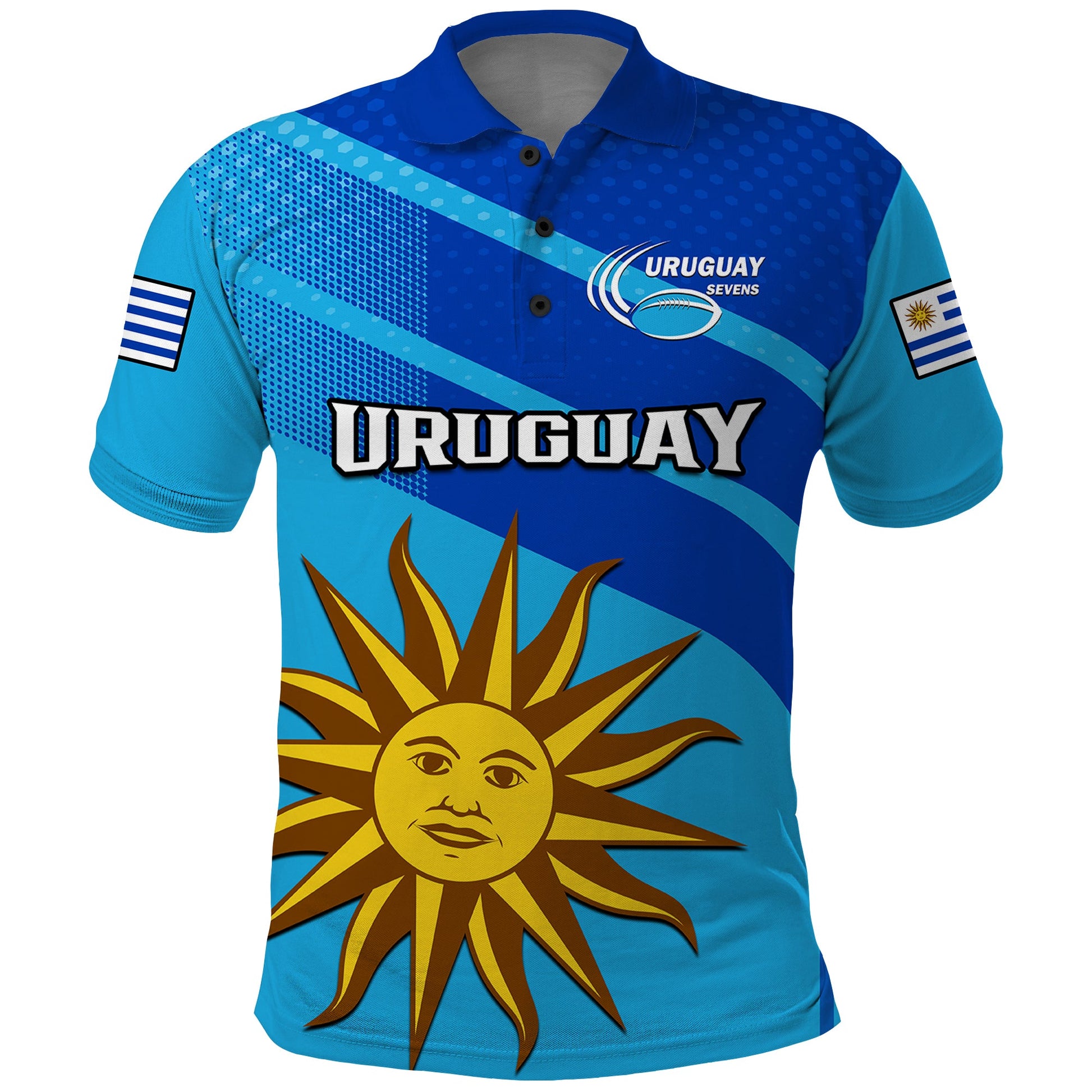 (Custom Text And Number) Uruguay Rugby 7s Polo Shirt Sporty Style