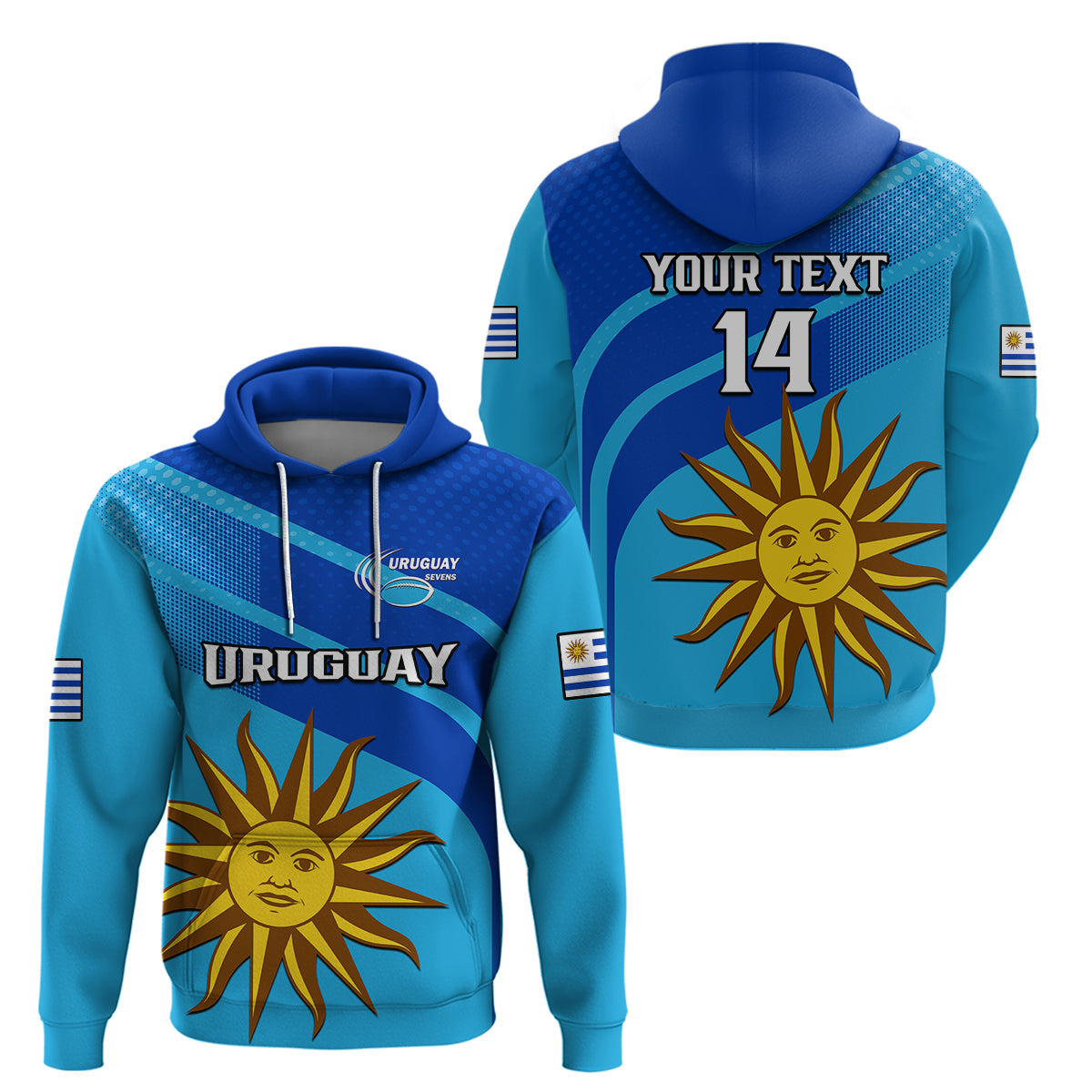 Custom Uruguay Rugby 7s Sporty Style Hoodie