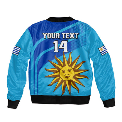 (Custom Text And Number) Uruguay Rugby 7s Sporty Style Bomber Jacket