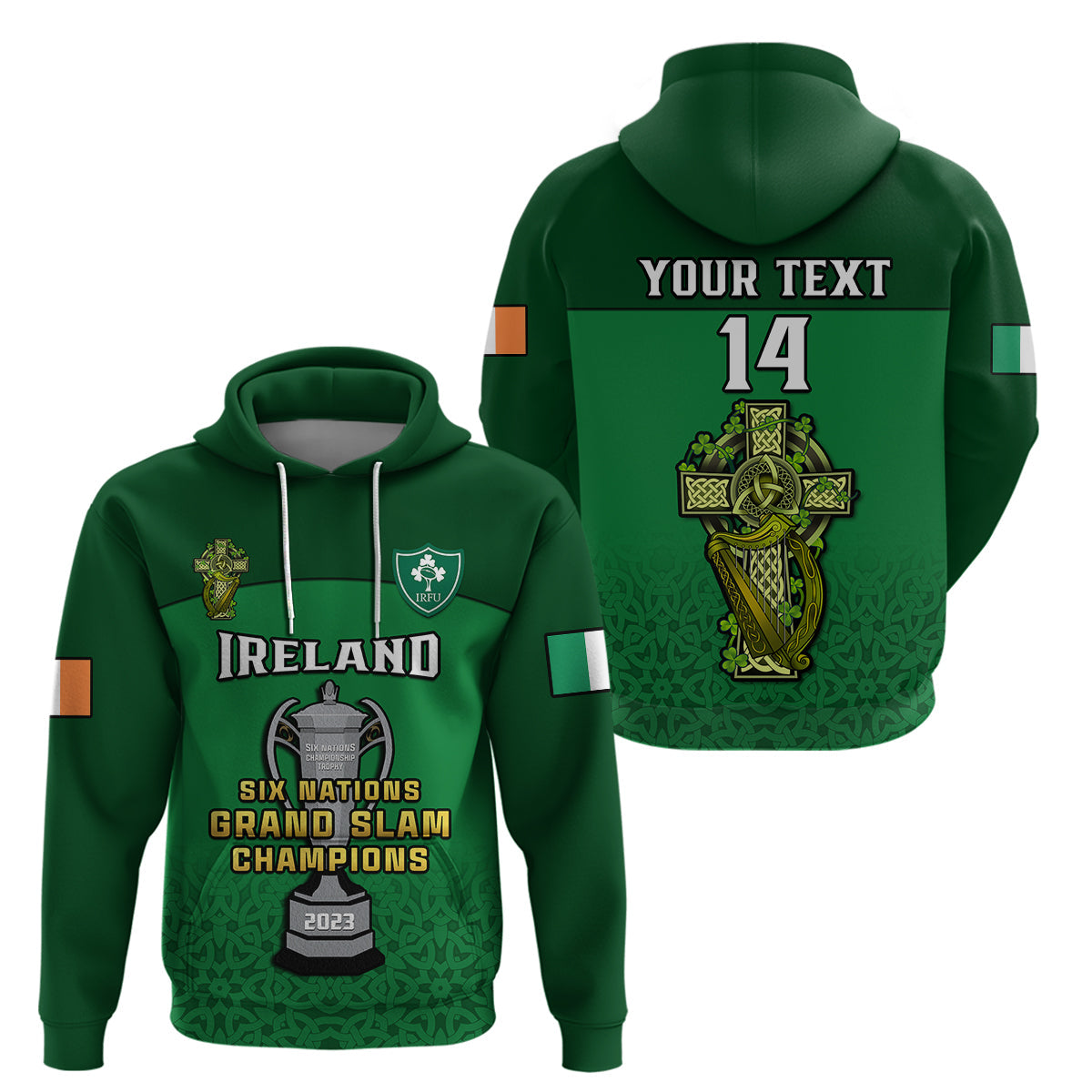 Custom Ireland Rugby 2023 Champions Six Nations Irish Proud Hoodie