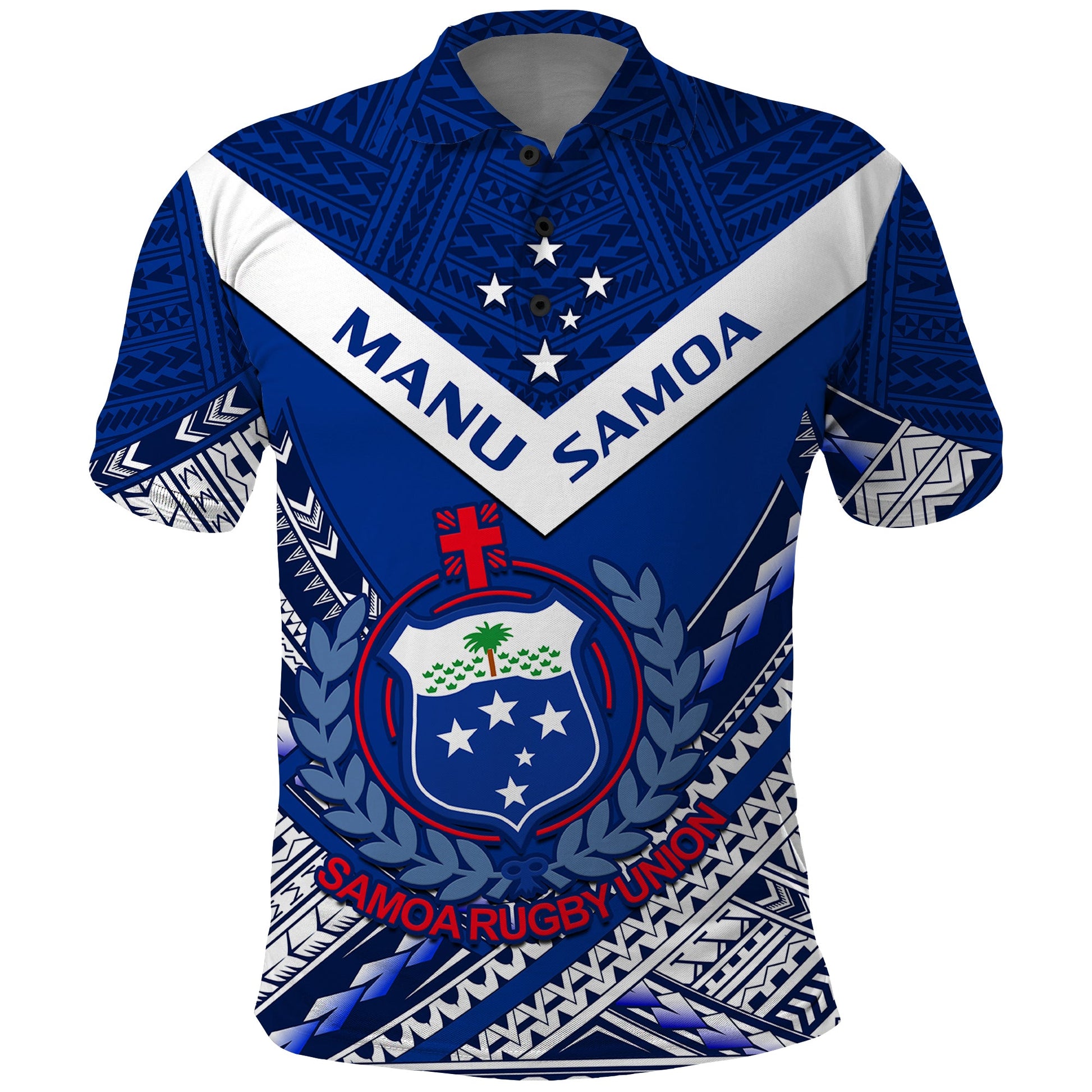 Samoan Rugby Manu Samoa 7s Polynesian Pattern Polo Shirt