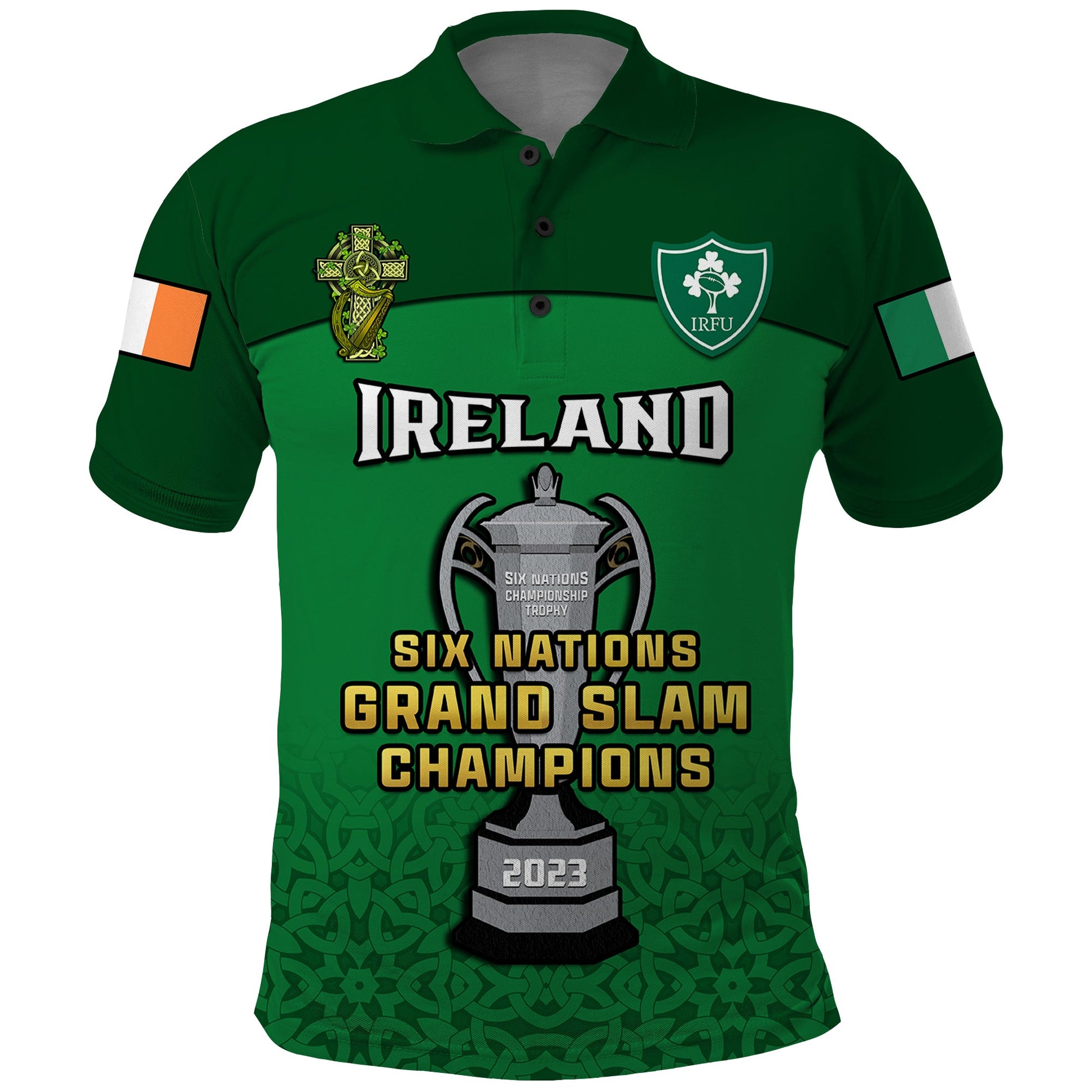 Ireland Rugby 2023 Champions Six Nations Irish Proud Polo Shirt
