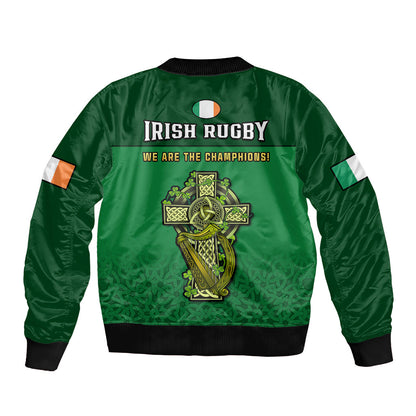 Ireland Rugby 2023 Champions Six Nations Irish Proud Sleeve Zip Bomber Jacket