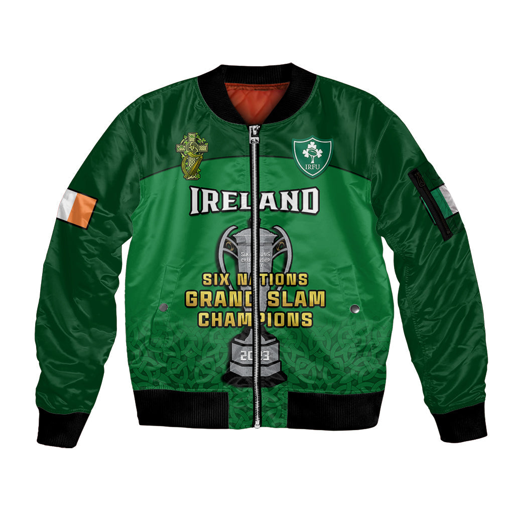 Ireland Rugby 2023 Champions Six Nations Irish Proud Sleeve Zip Bomber Jacket