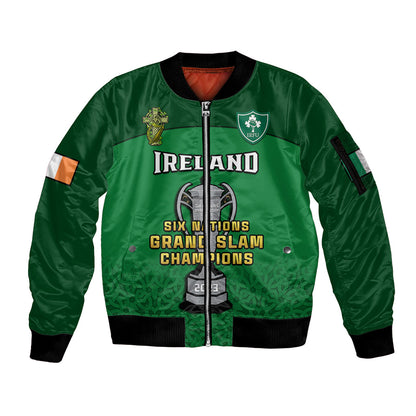 Ireland Rugby 2023 Champions Six Nations Irish Proud Sleeve Zip Bomber Jacket