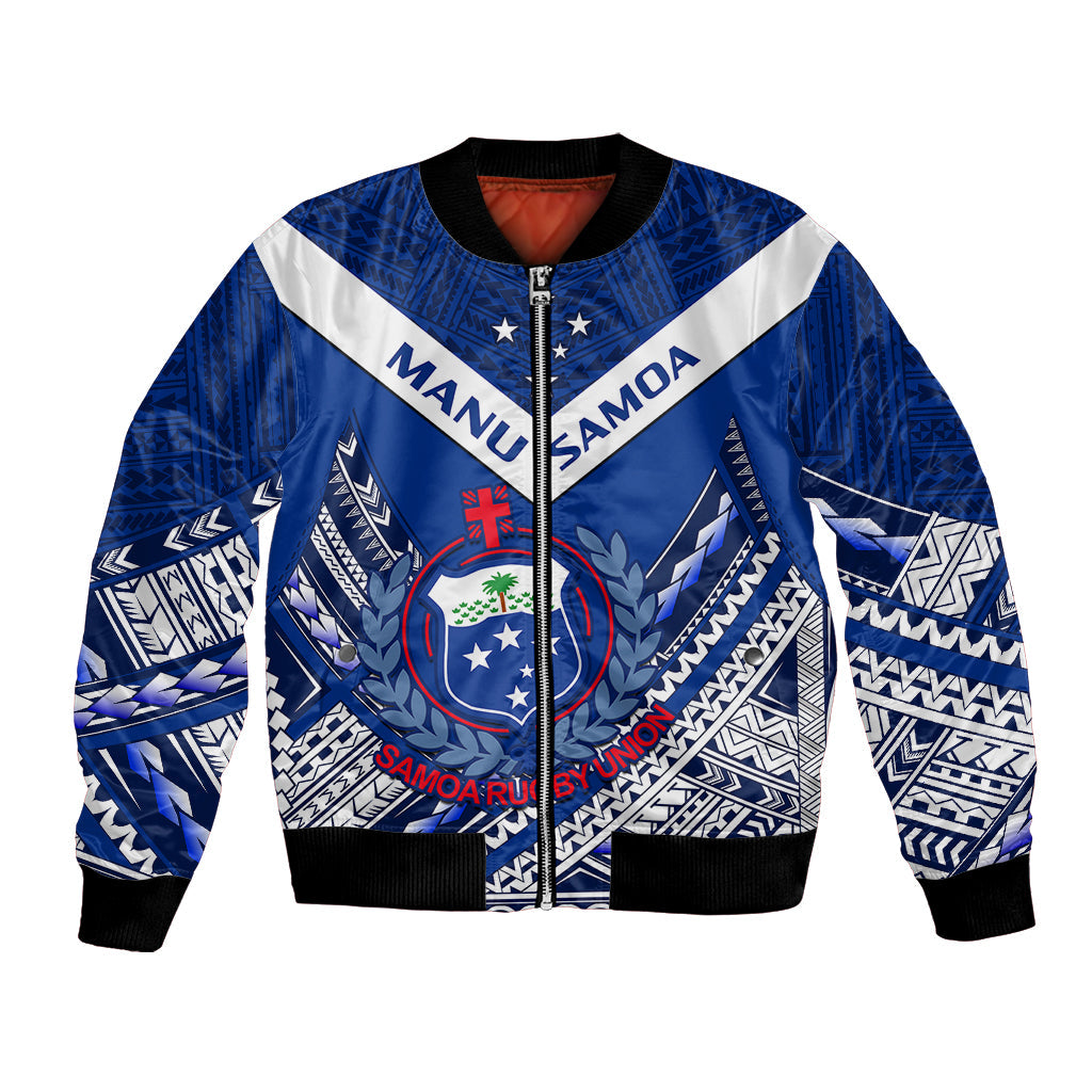 Samoan Rugby Manu Samoa 7s Polynesian Pattern Bomber Jacket
