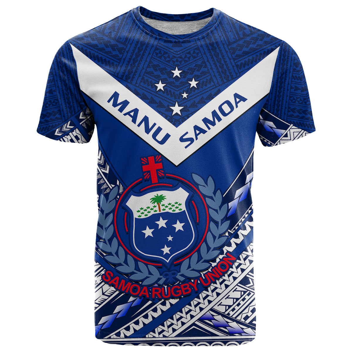 Samoan Rugby Manu Samoa 7S Polynesian Pattern T Shirt