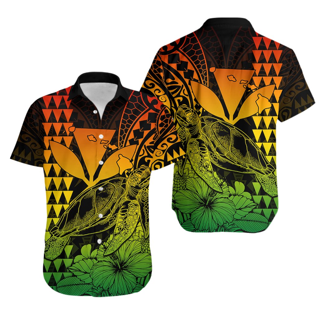 Kakau Polynesian Tribal Hawaiian Turtle with Kanaka Maoli Reggae Hawaiian Shirt