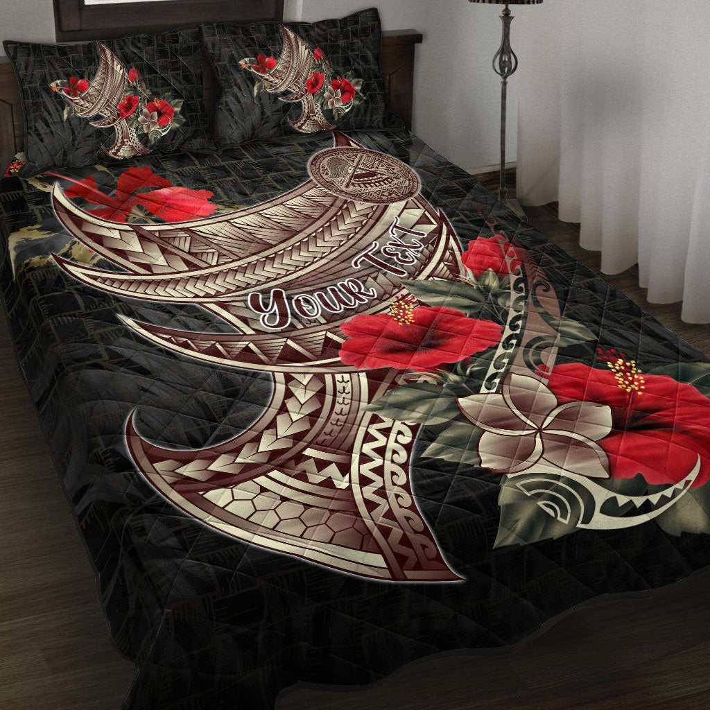American Samoa Custom Personalised Quilt Bed Set Polynesian Tribal Vintage Style