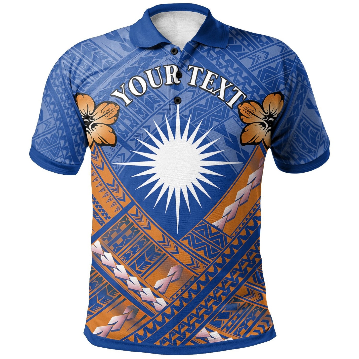 Marshall Islands Custom Personalised Polo Shirts - Marshall Islands Flag Camisole Hibiscus Style